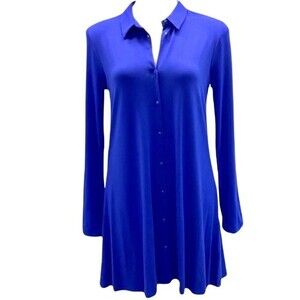 Cupio long sleeve royal blue shirt dress size small